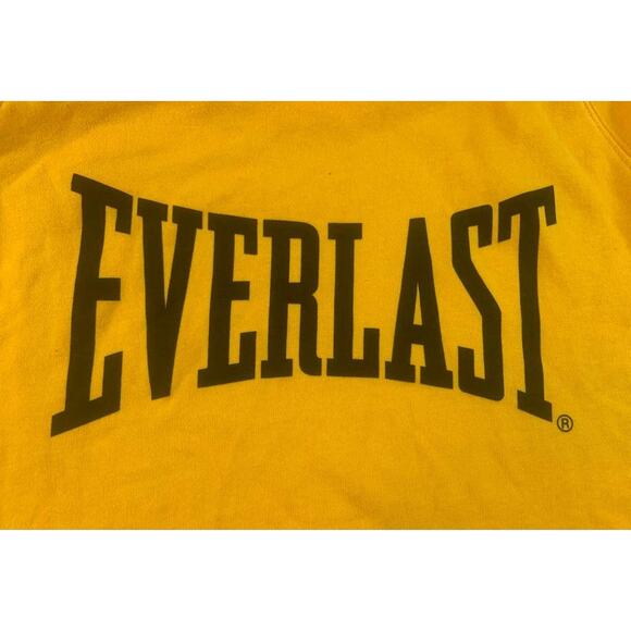 Everlast Hoodie Men M Yellow Boxing Gloves Graphic Back Print AS Colour Pullover - Picture 3 of 8